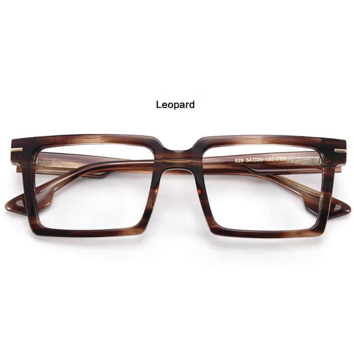 Muzz Men's Full Rim Large Square Acetate Eyeglasses 528 Full Rim Muzz C3