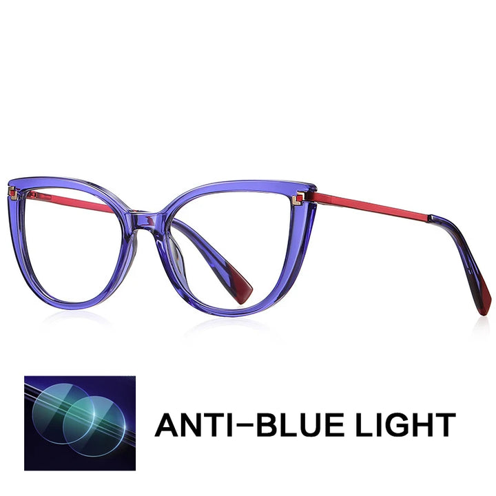 Gatenac Women's Full Rim Cat Eye Tr 90 Titanium Reading Glasses G2128