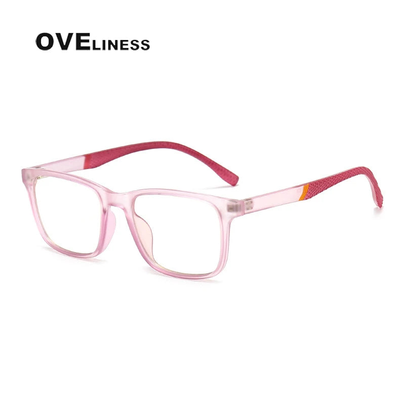 Oveliness Youth Unisex Full Rim Square Tr 90 Titanium Eyeglasses 8300 Full Rim Oveliness purple  