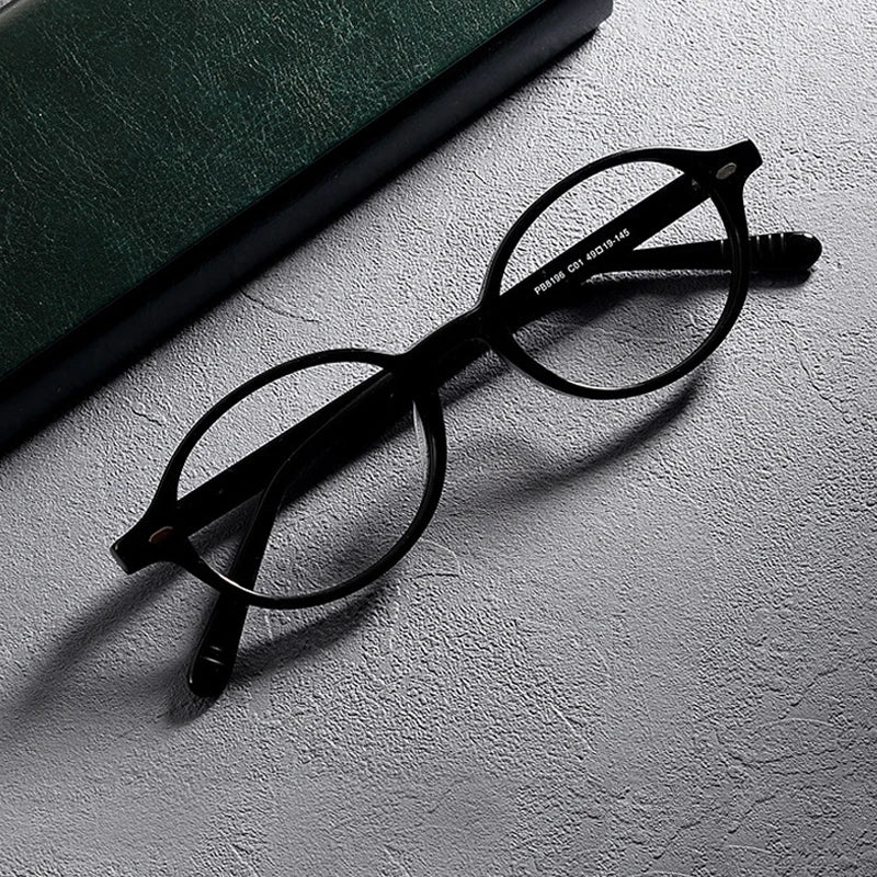 Gatenac Women's Full Rim Small Round Acetate Eyeglasses Gxyj1234 Full Rim Gatenac Black