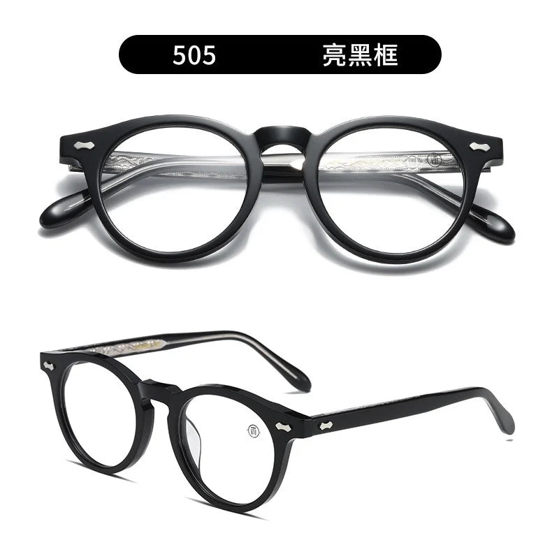 Nobler Unisex Full Rim Round Cat Eye Acetate Eyeglasses C505 Full Rim Nobler C1