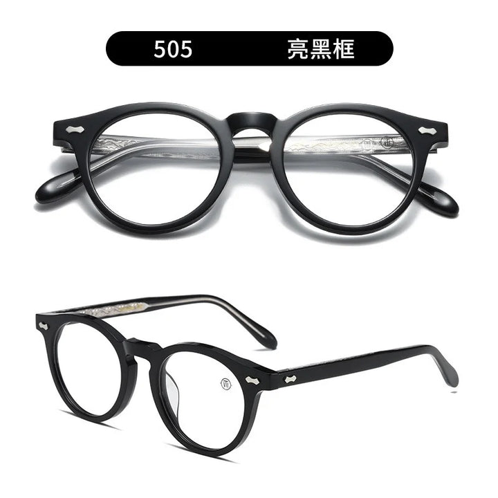 Nobler Unisex Full Rim Round Cat Eye Acetate Eyeglasses C505 Full Rim Nobler C1