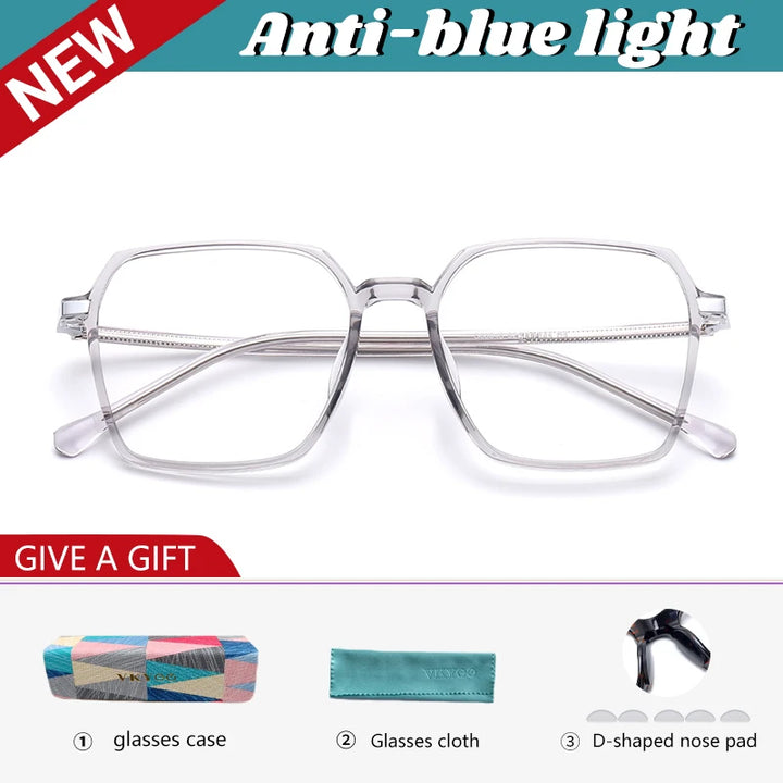 Vicky Women's Full Rim Polygon Square Tr 90 Alloy Reading Glasses 630461