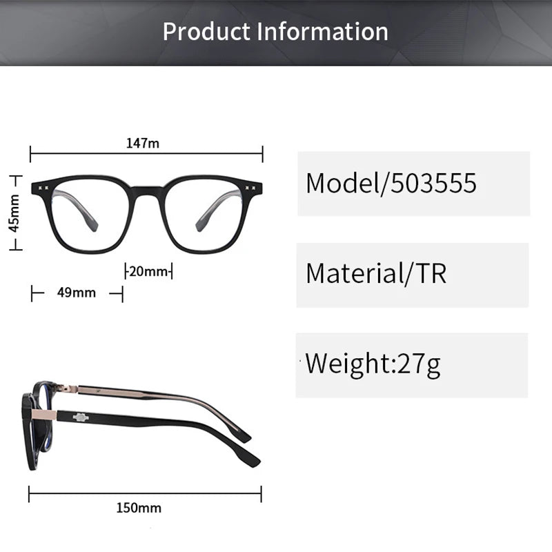 Xbora Unisex Full Rim Oval Square Tr 90 Eyeglasses 503555