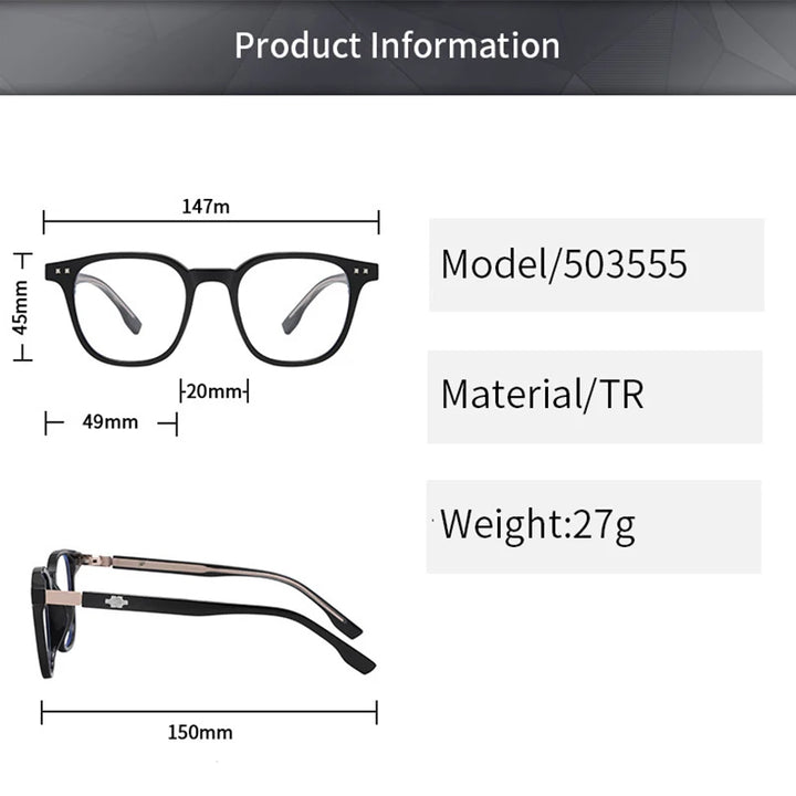 Xbora Unisex Full Rim Oval Square Tr 90 Eyeglasses 503555