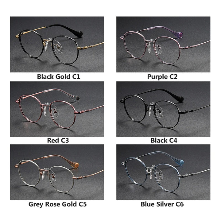 Oveliness Unisex Full Rim Round Titanium Eyeglasses 80950 Full Rim Oveliness