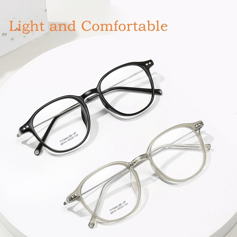 Yimaruili Unisex Full Rim Square Tr 90 Titanium Eyeglasses M8143 Full Rim Yimaruili Eyeglasses