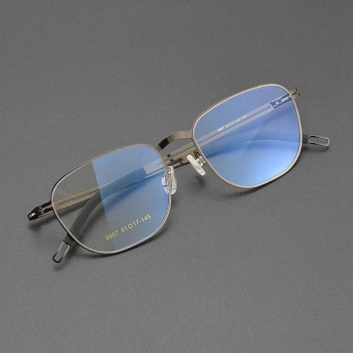 Black Mask Women's Full Rim Square Stainless Steel Eyeglasses Bm6607 Full Rim Black Mask