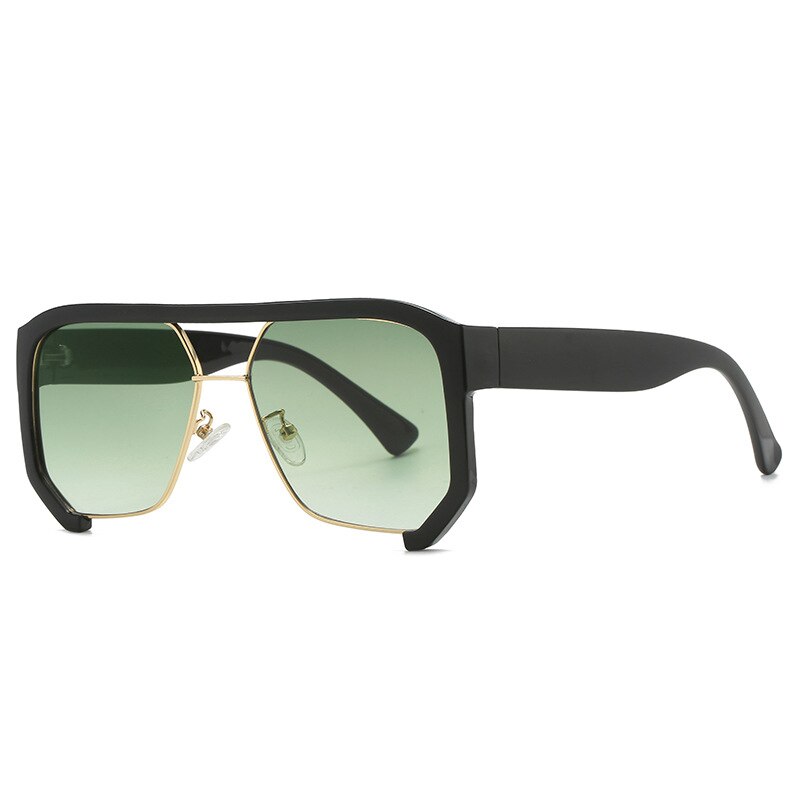 CCspace Unisex Semi Rim Square Tr 90 UV400 Sunglasses 56217 Sunglasses CCspace Sunglasses C3BlackGreen