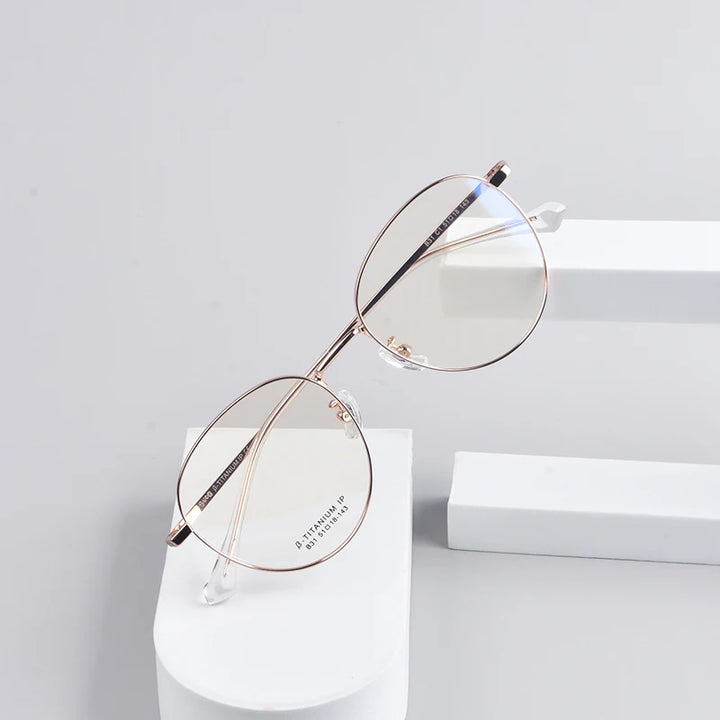 Secg Unisex Youth's Full Rim Oval Polygon Titanium Eyeglasses 0231 Full Rim Secg