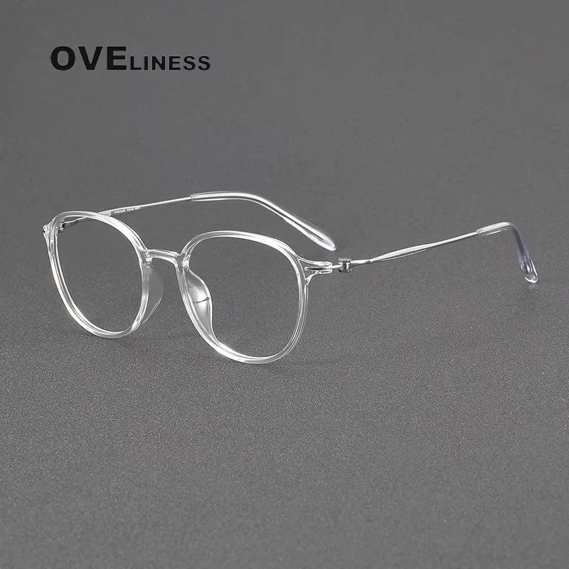 Oveliness Women's Full Rim Oval Square Acetate Titanium Eyeglasses 88666