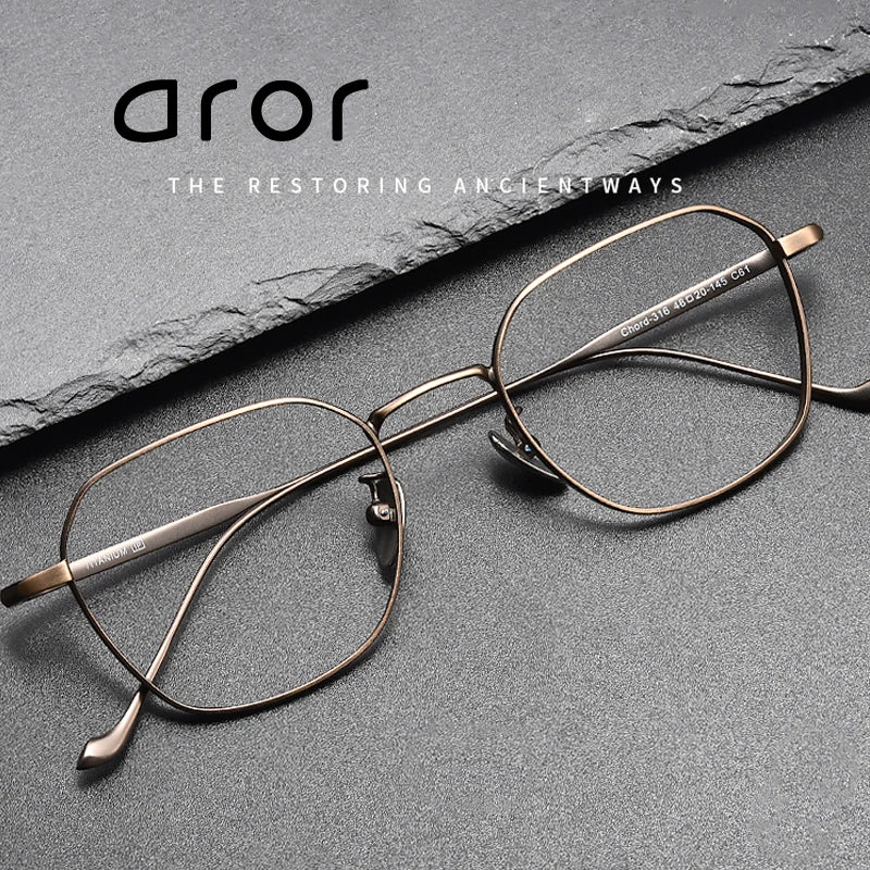 Aror Women's Full Rim Polygon Square Titanium Eyeglasses 195316
