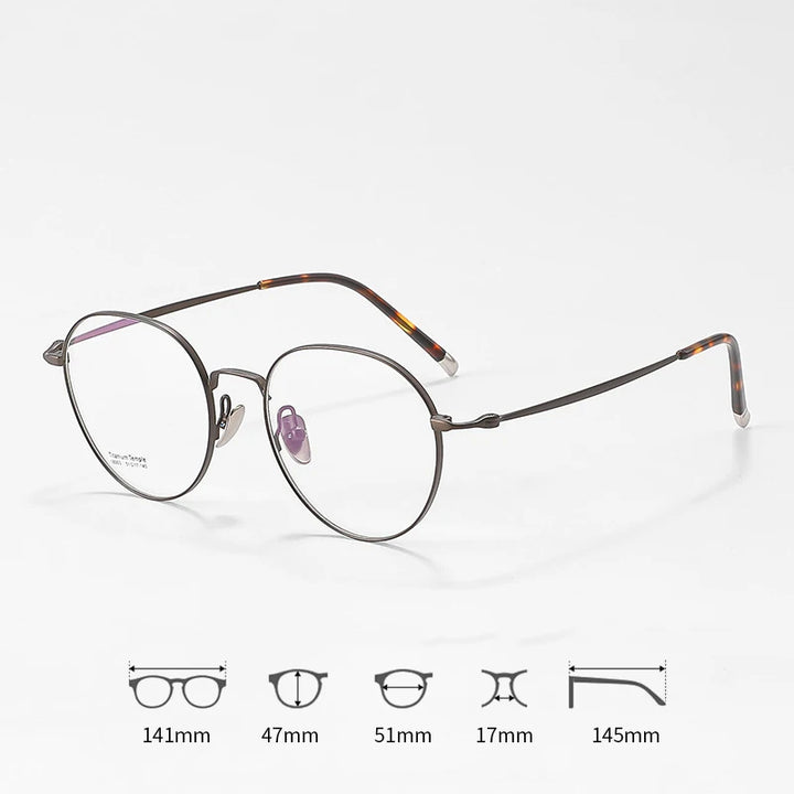 Xbora Unisex Full Rim Oval Round Titanium Eyeglasses 18005