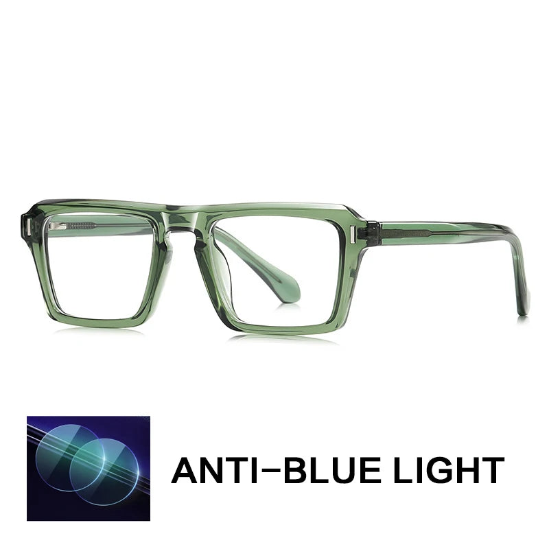 Gatenac Unisex Full Rim Square Tr 90 Titanium Reading Glasses Gxy2049