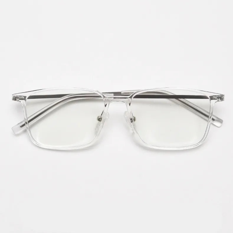 CCspace Unisex Full Rim Square Tr 90 Titanium Eyeglasses 56903 Full Rim CCspace C3Clear