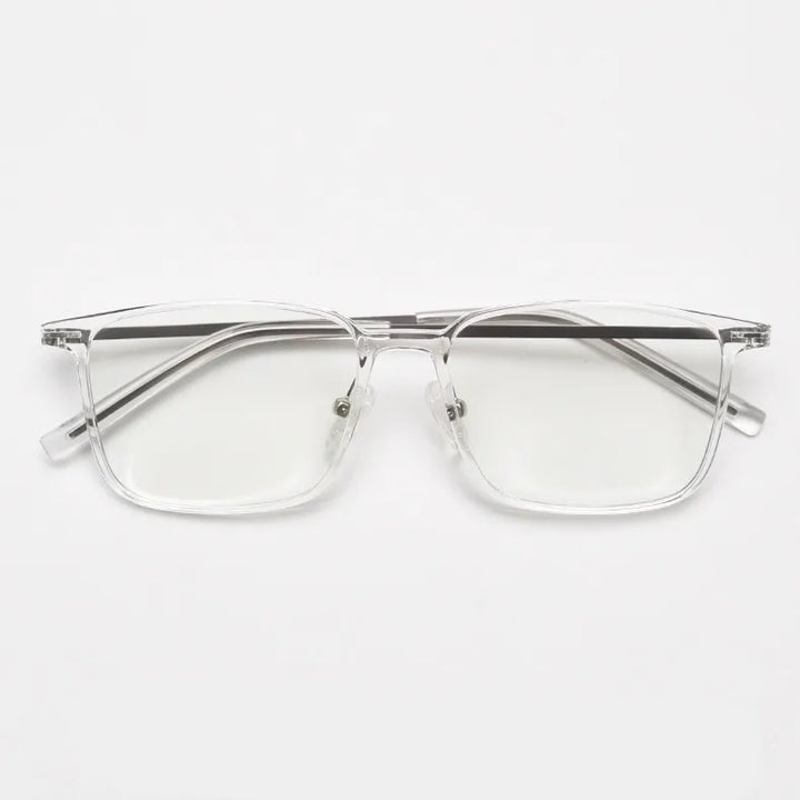CCspace Unisex Full Rim Square Tr 90 Titanium Eyeglasses 56903 Full Rim CCspace C3Clear