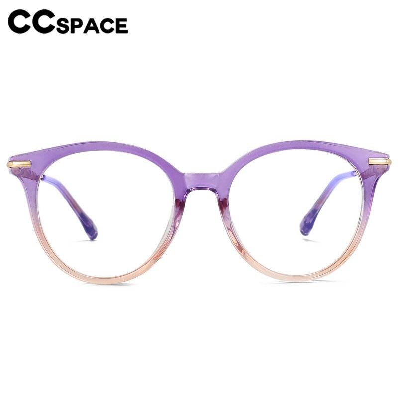 CCspace Women's Full Rim Round Acetate Alloy Eyeglasses 56609 Full Rim CCspace