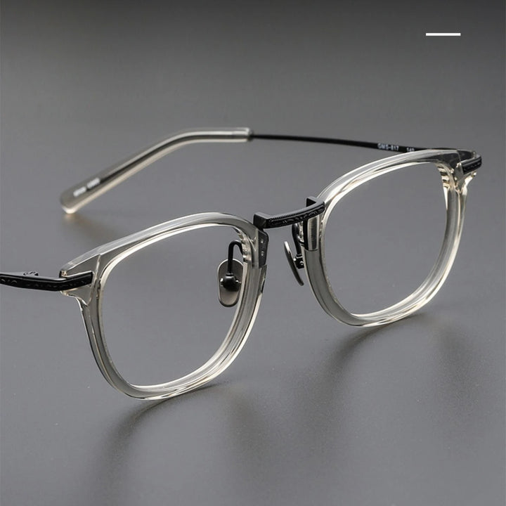 Black Mask Unisex Full Rim Titanium Acetate Square Eyeglasses G817 Full Rim Black Mask