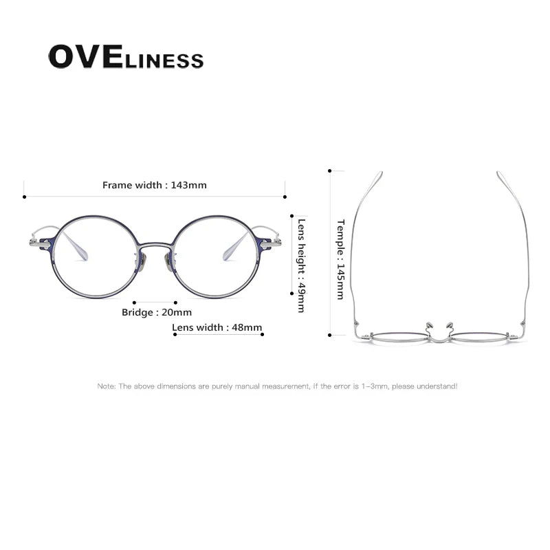 Oveliness Unisex Full Rim Round Titanium Eyeglasses 4920 Full Rim Oveliness   