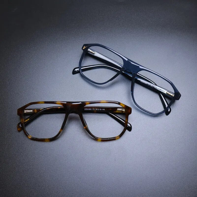 Gatenac Unisex Full Rim Square Acetate Eyeglasses Gxyj1135 Full Rim Gatenac