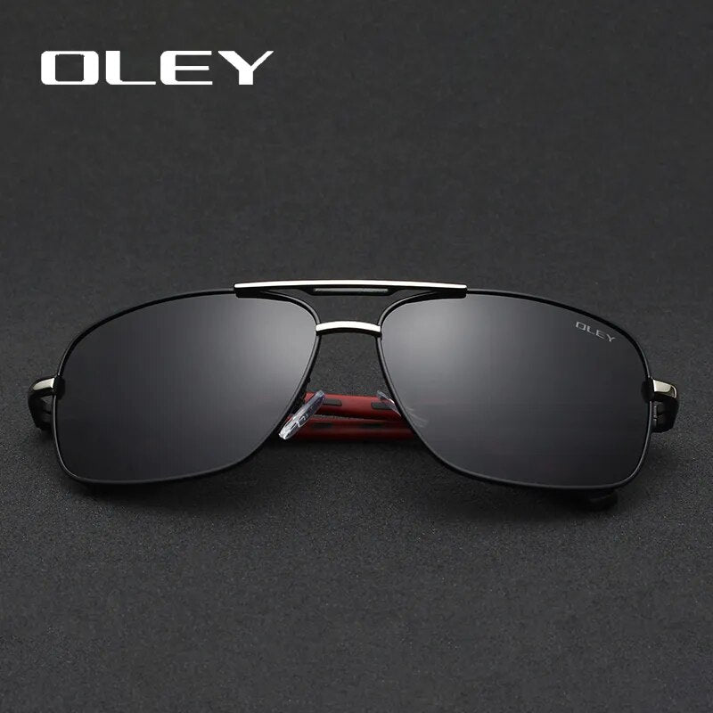 Oley Men's Full Rim Oval Aluminum Magnesium Polarized Sunglasses Y8724 Sunglasses Oley