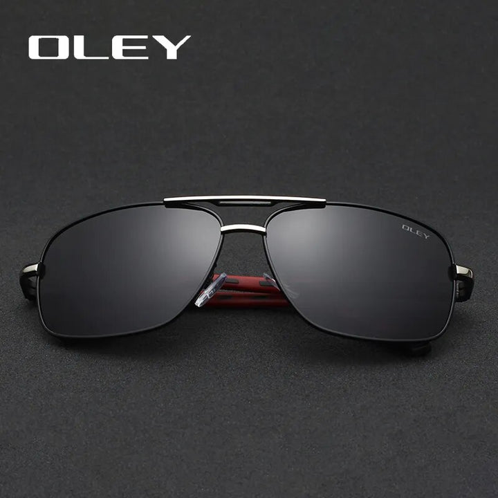 Oley Men's Full Rim Oval Aluminum Magnesium Polarized Sunglasses Y8724 Sunglasses Oley