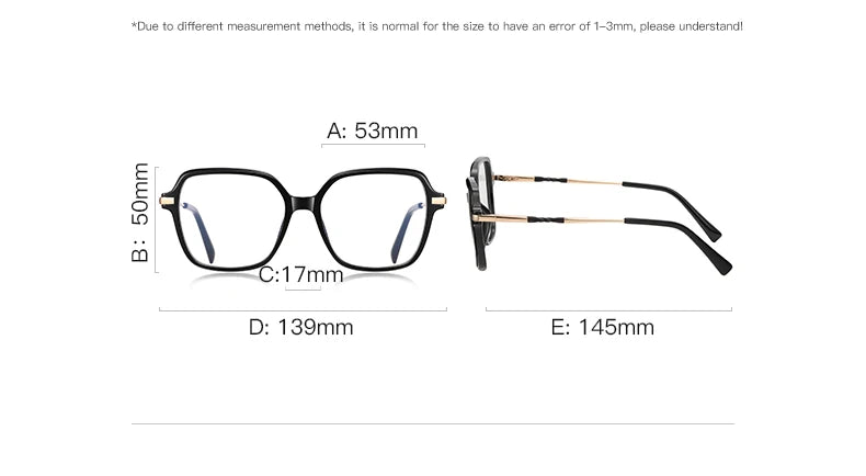 Vicky Women's Full Rim Large Polygon Tr 90 Alloy Reading Glasses 2211 Reading Glasses Vicky