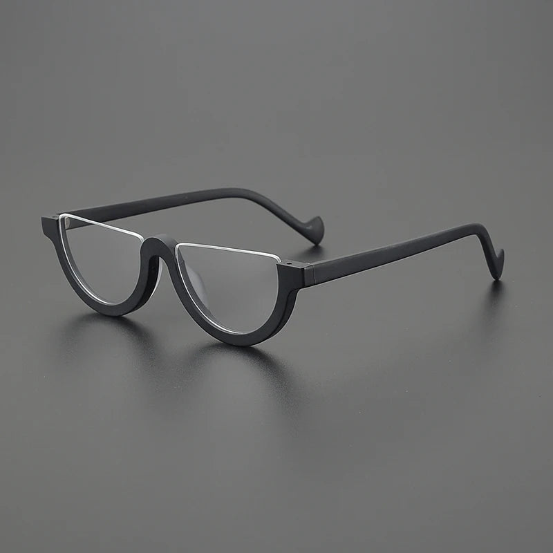 Hewei Unisex Semi Rim Oval Cat Eye Acetate Eyeglasses 9361 Semi Rim Hewei C1 CHINA