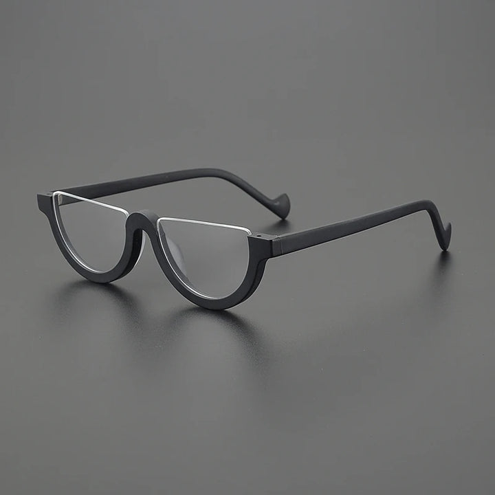 Hewei Unisex Semi Rim Oval Cat Eye Acetate Eyeglasses 9361 Semi Rim Hewei C1 CHINA