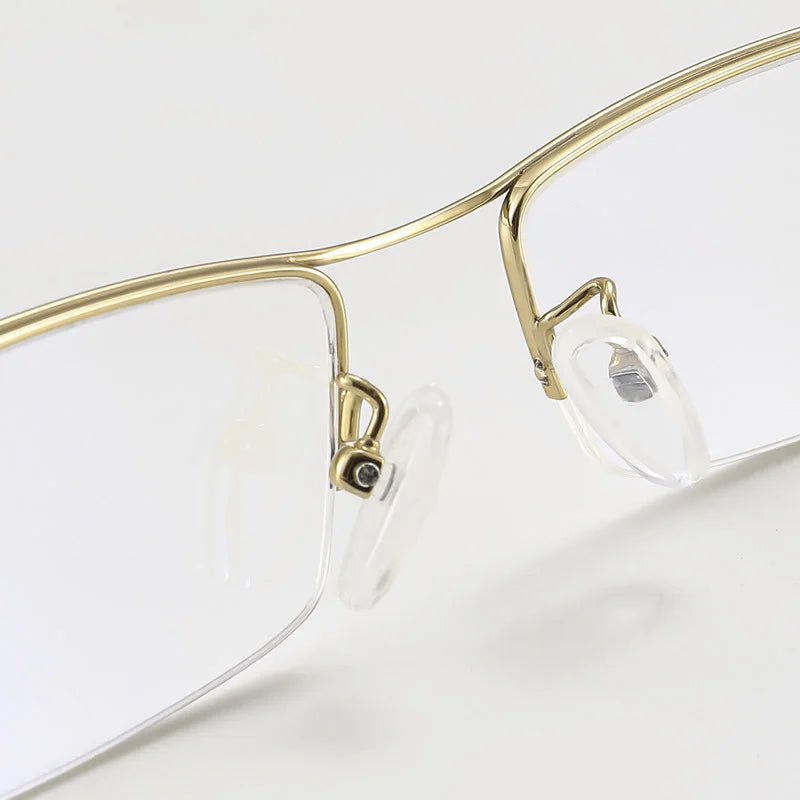 Hdcrafter Unisex Semi Rim Browline Square Titanium Eyeglasses 6688 Semi Rim Hdcrafter Eyeglasses