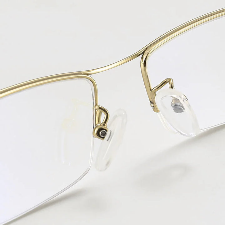 Hdcrafter Unisex Semi Rim Browline Square Titanium Eyeglasses 6688 Semi Rim Hdcrafter Eyeglasses