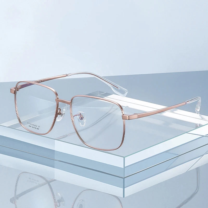 Hotony Women's Full Rim Square Polygon Titanium Eyeglasses 32029