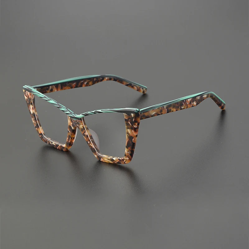 Nobler Unisex Full Rim Square Cat Eye Matte Acetate Eyeglasses 19290 Full Rim Nobler C1