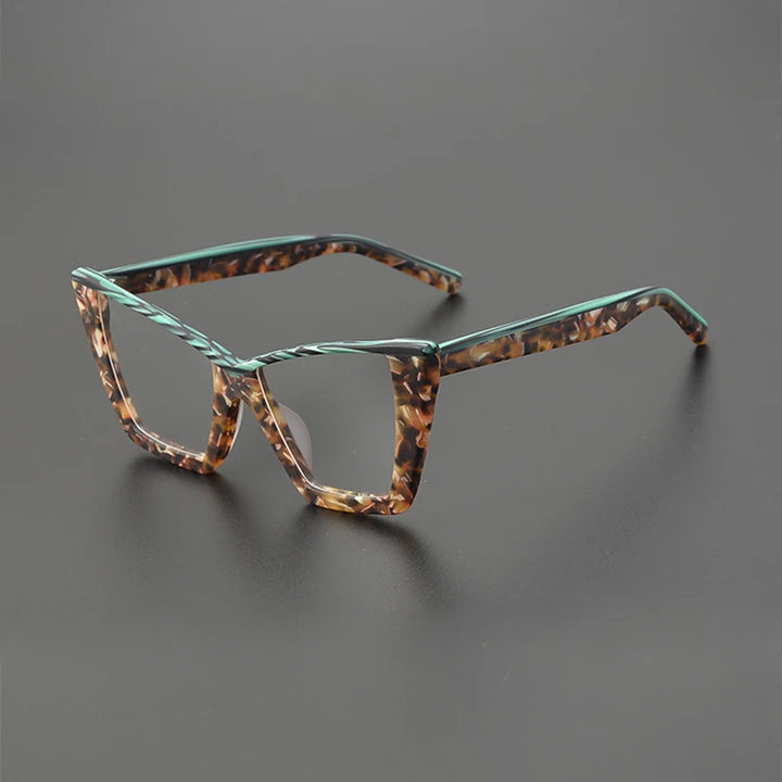 Nobler Unisex Full Rim Square Cat Eye Matte Acetate Eyeglasses 19290 Full Rim Nobler C1