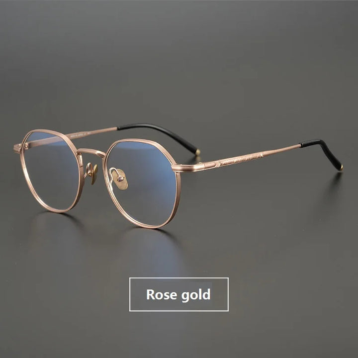 Aimee Unisex Full Rim Round Polygon Titanium Eyeglasses 5342 Full Rim Aimee