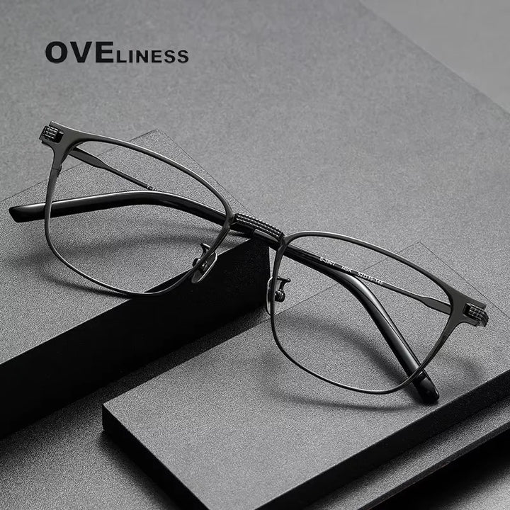 Oveliness Unisex Full Rim Square Titanium Eyeglasses 313390