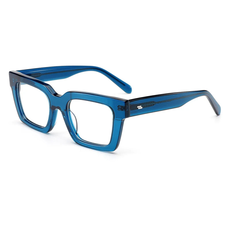 Gatenac Unisex Full Rim Square Acetate Eyeglasses Gxyj-1181 Full Rim Gatenac Blue