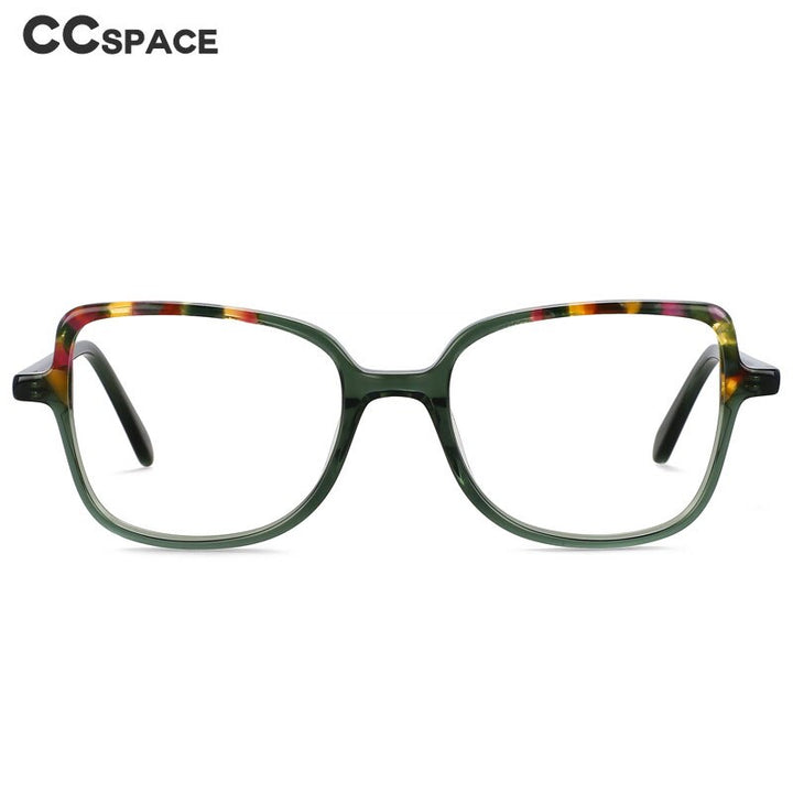 CCspace Unisex Full Rim Square Cat Eye Acetate Titanium Eyeglasses 55908 Full Rim CCspace