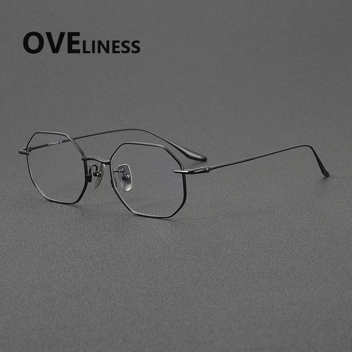 Oveliness Women's Full Rim Square Polygon Titanium Eyeglasses 62174