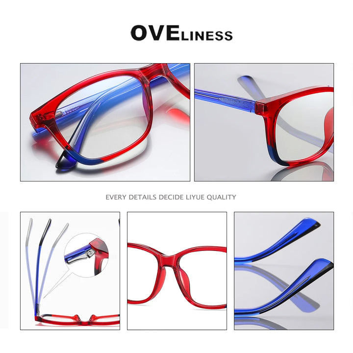 Oveliness Youth Unisex Full Rim Square Tr 90 Titanium Eyeglasses 20206 Full Rim Oveliness