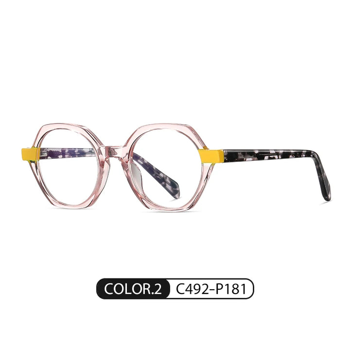 Gmei Women's Full Rim Polygon Acetate Eyegasses 8825 Full Rim Gmei Optical C492-P181