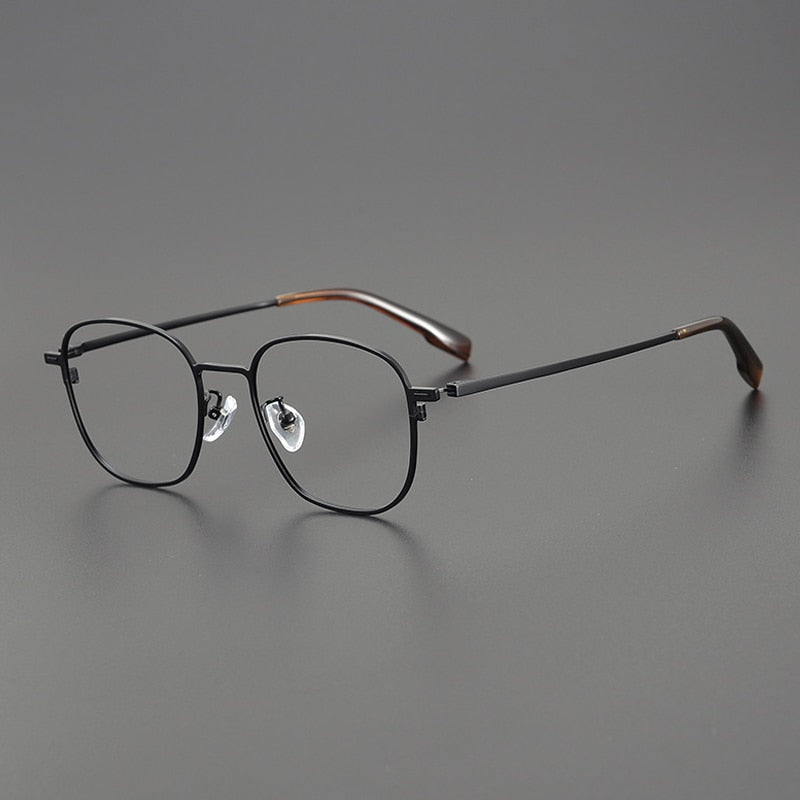 Gatenac Unisex Full Rim Square Titanium Eyeglasses Gxyj1118 Full Rim Gatenac Black