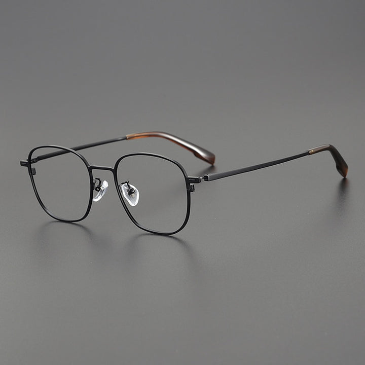 Gatenac Unisex Full Rim Square Titanium Eyeglasses Gxyj1118 Full Rim Gatenac Black