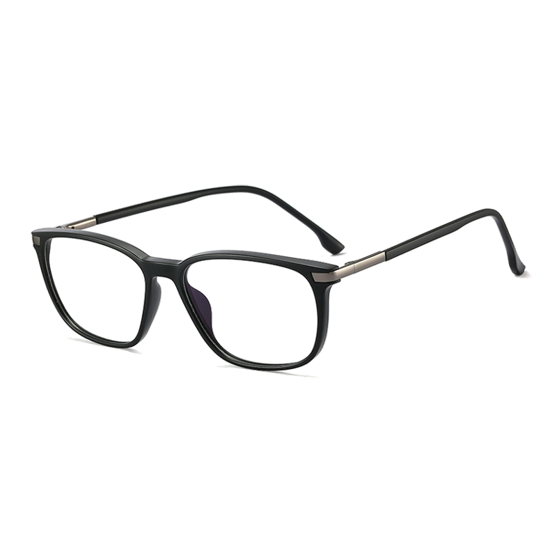 Ralferty Men's Full Rim Square Tr 90 Acetate Eyeglasses F95363 Full Rim Ralferty China C2 Matt Black 