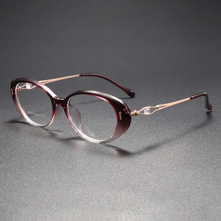 Momoja Women's Full Rim Oval Tr 90 Alloy Spring Hinge Eyeglasses 726020