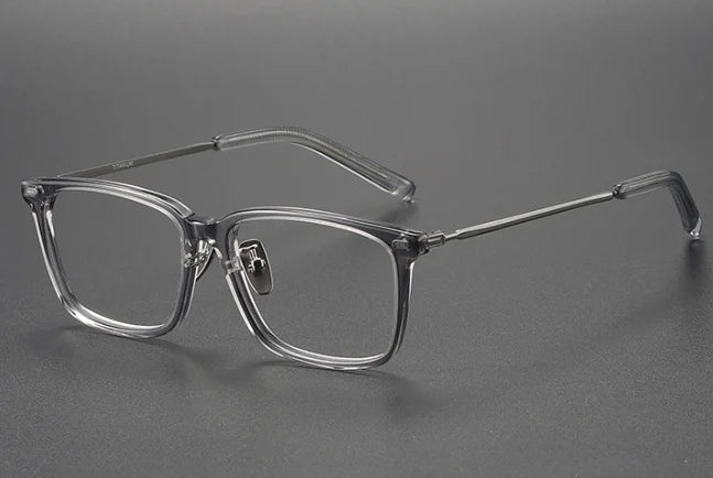 Oveliness Women's Full Rim Square Acetate Titanium Eyeglasses 81485
