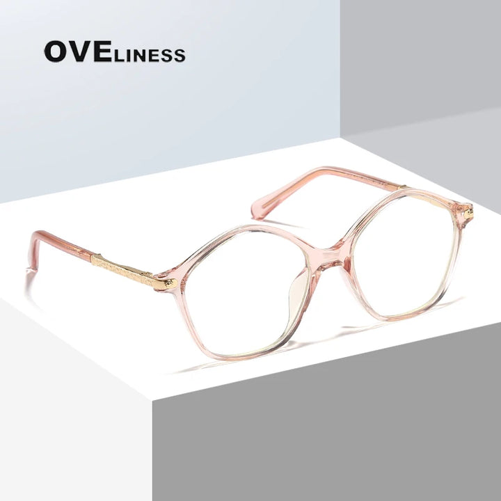 Oveliness Youth Unisex Full Rim Polygonal Tr 90 Titanium Eyeglasses 20204 Full Rim Oveliness   