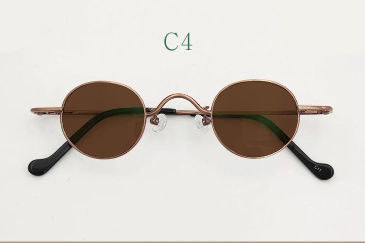 Yujo Unisex Full Rim Small Round Titanium Polarized Sunglasses 3629s Sunglasses Yujo C4 CHINA