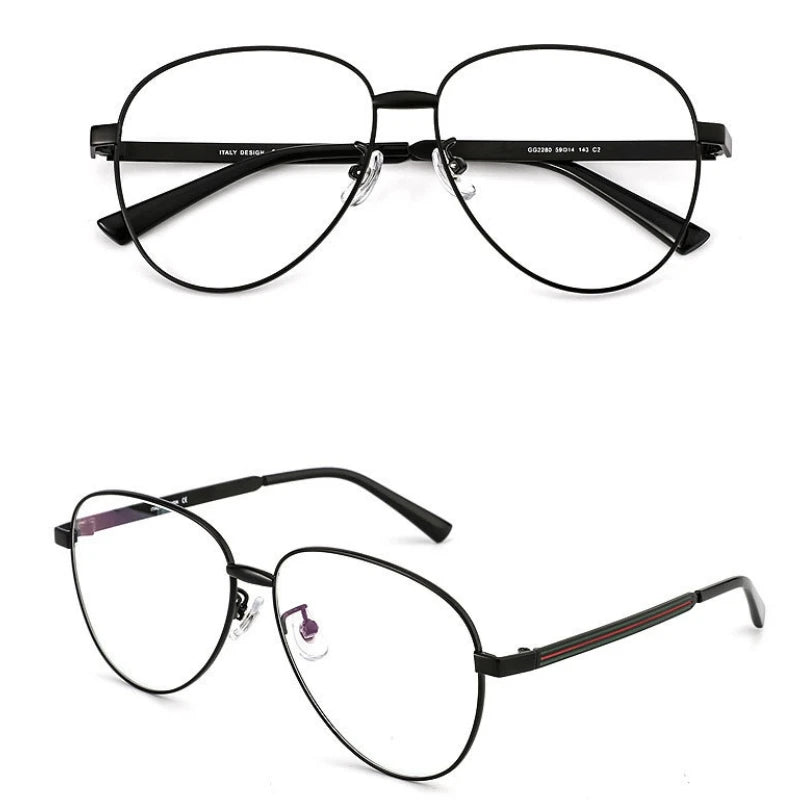 Yimaruili Unisex Full Rim Oval Round Alloy Eyeglasses 2280