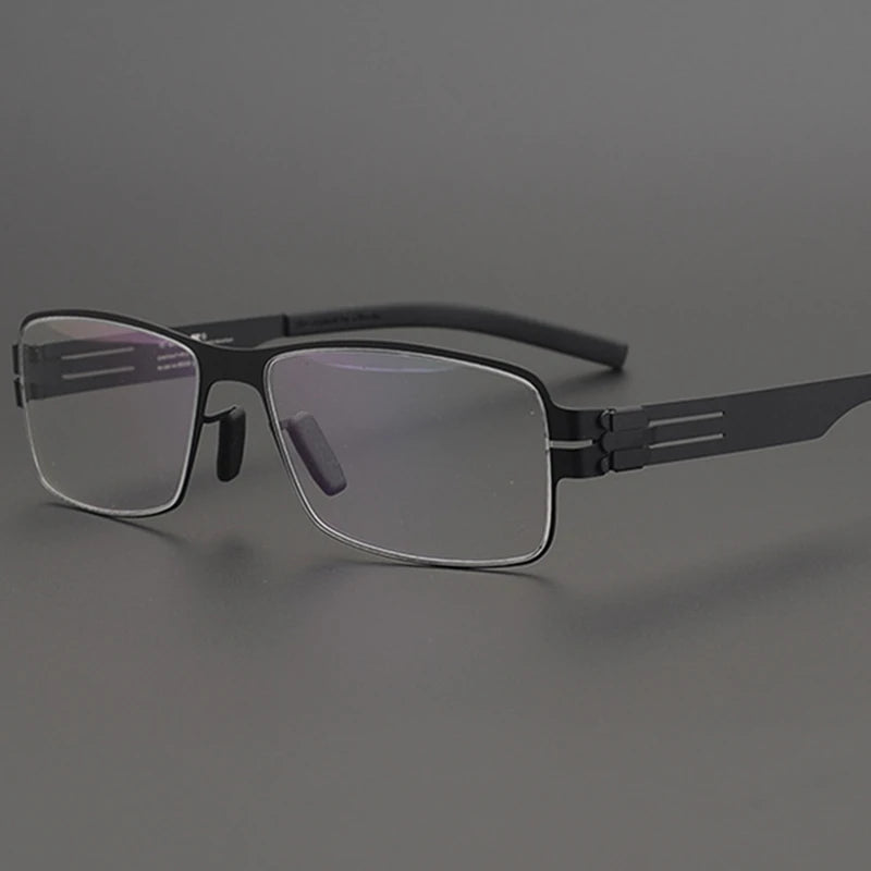 Black Mask Unisex Full Rim Rectangle Stainless Steel Eyeglasses Ib004  Black Mask   